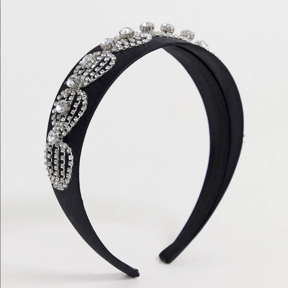 NWT FP embellished black rhinestone headband - Picture 3 of 6